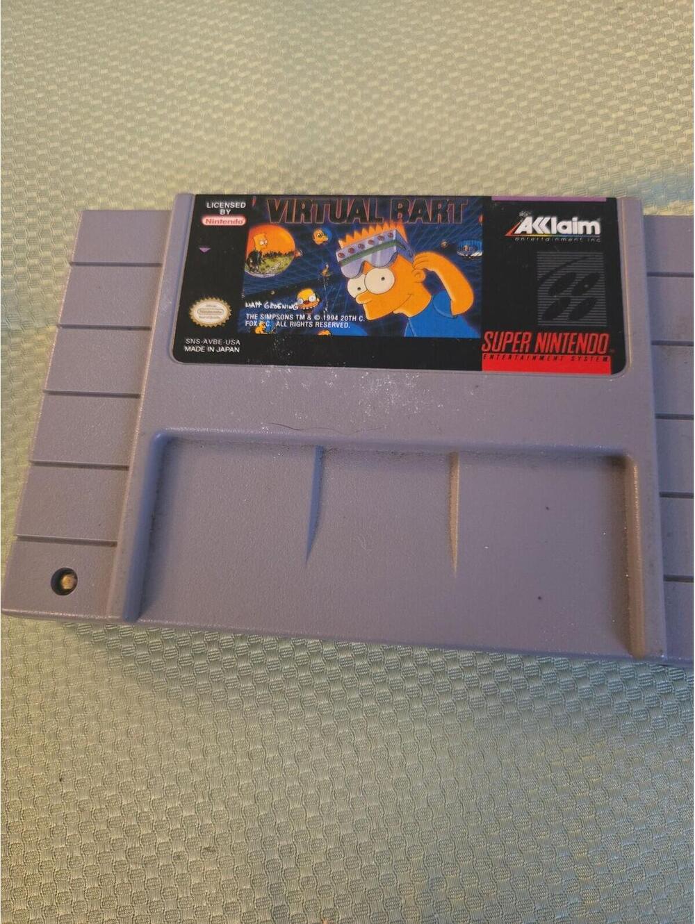 Virtual Bart - Super Nintendo Entertainment System (SNES) Video Game Cartridge